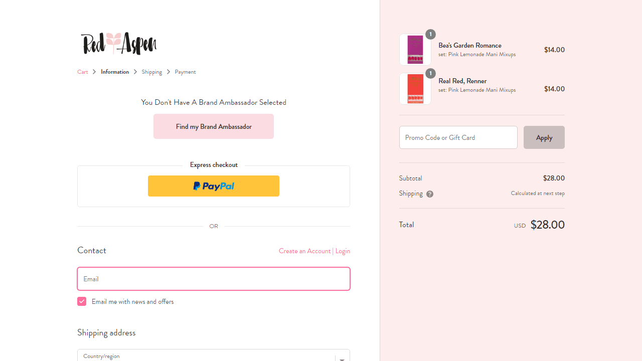 How to apply Red Aspen coupon code